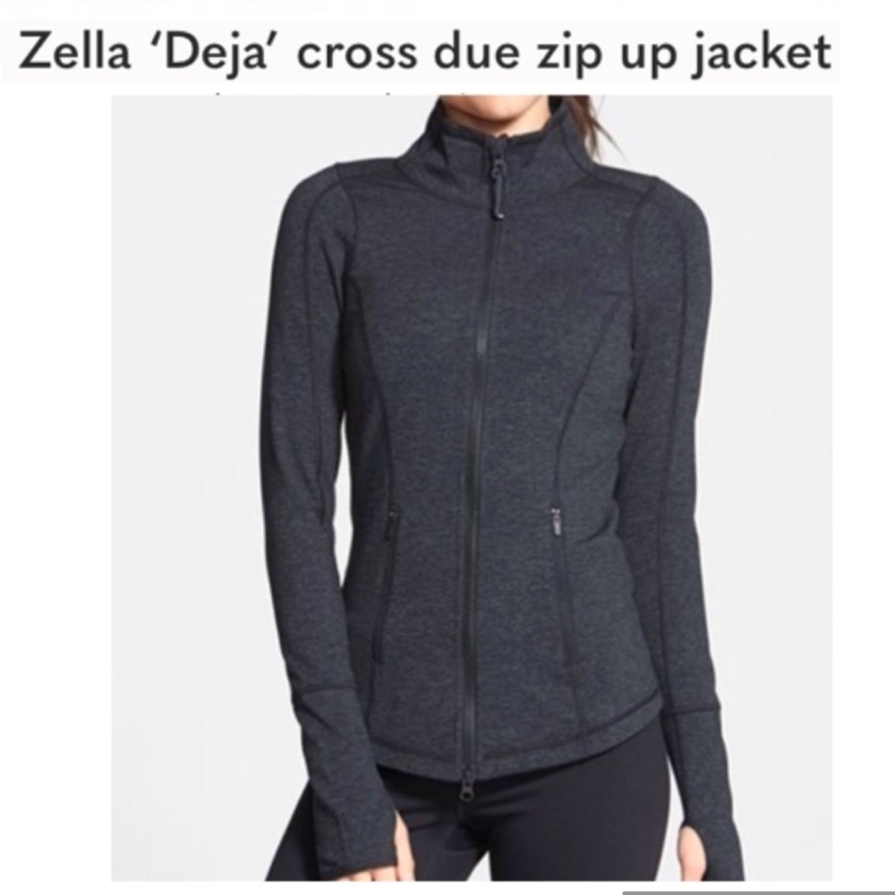 Zella Women's Deja Cross Due Zip Up Jacket - Dark Gray